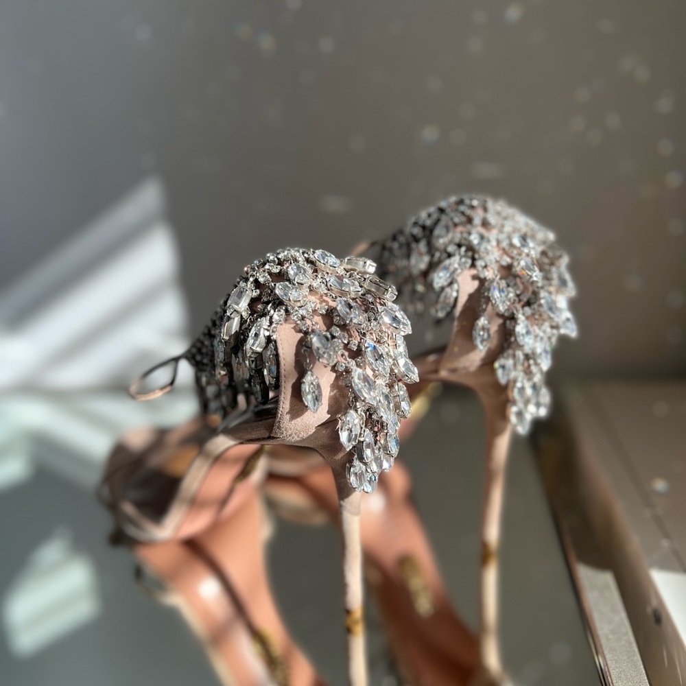 New AQUAZZURA Eden suede sandals 40.5 - Picture 7 of 17